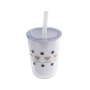Actever A23018 24oz AS Double Wall Reusable Boba Cup with Straw - BPA-Free Plastic Tumbler for Commercial Use, Wholesale Custom Logo Available