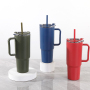 Actever 1050ml High Quality PP Plastic Water Bottle Large Capacity Travel Cup with Straw for Office Gym Outdoor Sports Use