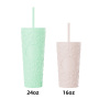 Actever 730ml Double Wall AS Plastic Tumbler with Lid and Straw Portable Customized Logo Cup for Office Travel Outdoor Use