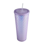 Actever 26oz Double Wall AS Plastic Cup Diamond Durian Tumbler with Straw for Office Travel Daily Use