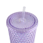 Actever 26oz Double Wall AS Plastic Cup Diamond Durian Tumbler with Straw for Office Travel Daily Use