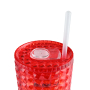 Actever 25oz Diamond Pattern Double Wall AS Plastic Beverage Drinking Tumbler with Lid and Straw for Party Student Office Use