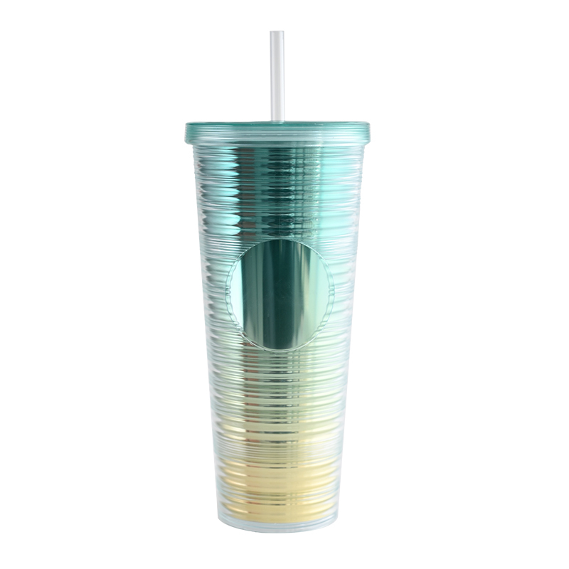 Actever 24oz Custom Logo Studded Double Wall AS Plastic Tumbler Cups with Lids and Straws for Wholesale Promotional Gifts Office Use