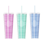 Actever 24oz Custom Logo Studded Double Wall AS Plastic Tumbler Cups with Lids and Straws for Wholesale Promotional Gifts Office Use