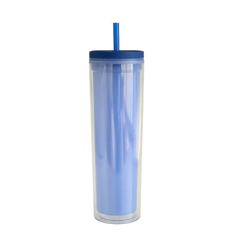 Wholesale Actever A25002 16oz AS Plastic Tumbler with Straw – Double Layer Candy Color Band Lid, Large Capacity, Custom Logo Ready