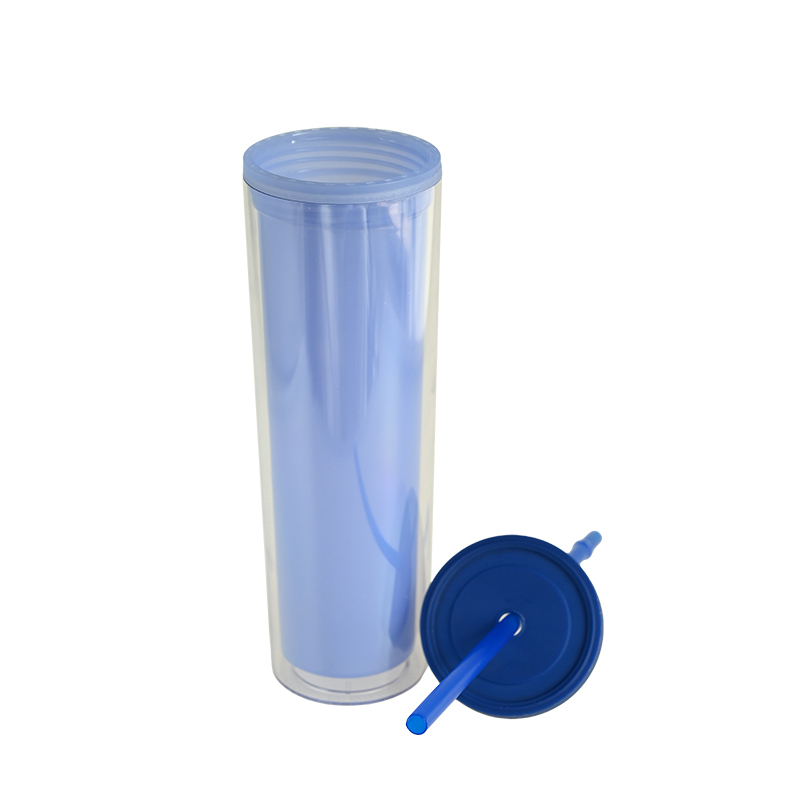 Wholesale Actever A25002 16oz AS Plastic Tumbler with Straw – Double Layer Candy Color Band Lid, Large Capacity, Custom Logo Ready