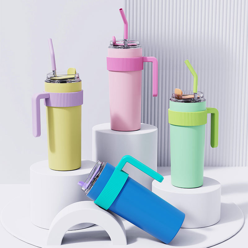 Actever B17014-2 620ml Wholesale Stainless Steel Coffee Tumbler SS201 Outer SS304 Inner Double Wall Vacuum Insulated Travel Mug with Handle for Cafe Office Commuter