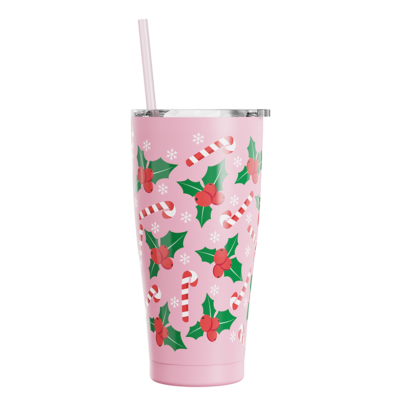 Actever Custom Christmas Logo 840ml Double Wall Stainless Steel Vacuum Insulated Thermos Mug for Holiday Coffee Tea Office Gift Travel Use