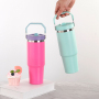 Actever B23064 500ml Travel Friendly Stainless Steel Portable Insulated Tumbler with Straw and Handle for Office Commute Outdoor Use