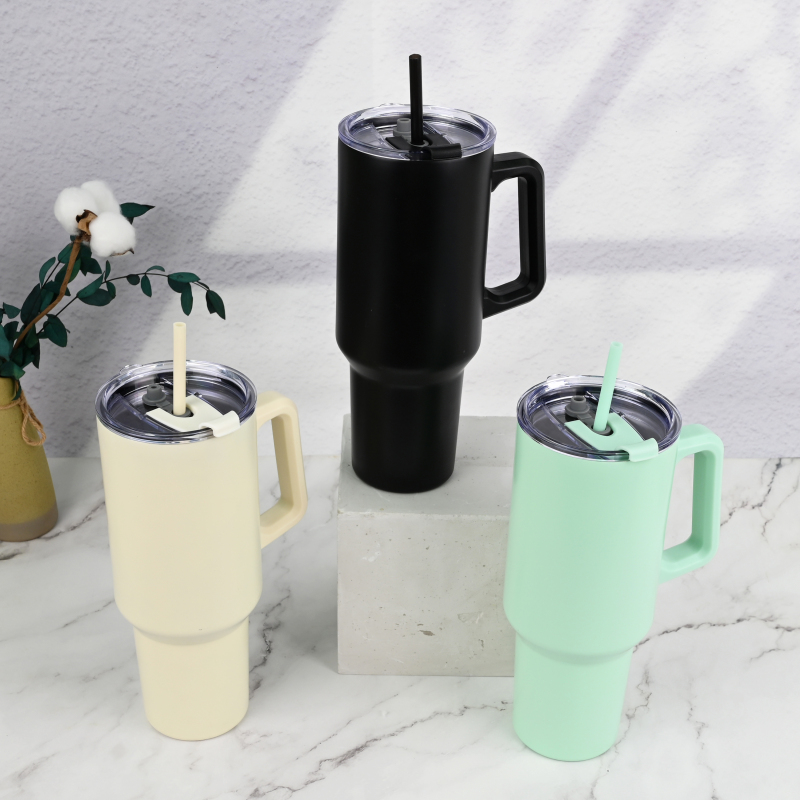 Actever B23100 40oz Stainless Steel Vacuum Insulated Tumbler with Straw Lid Double Wall Car Mug for Office Travel Outdoor Use