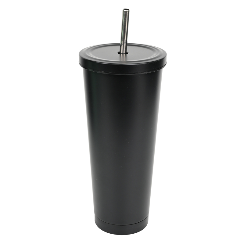 Actever Reusable Stainless Steel Straw Mug 25oz Insulated Tumbler with Lid for Iced Coffee Milk Tea Office Travel