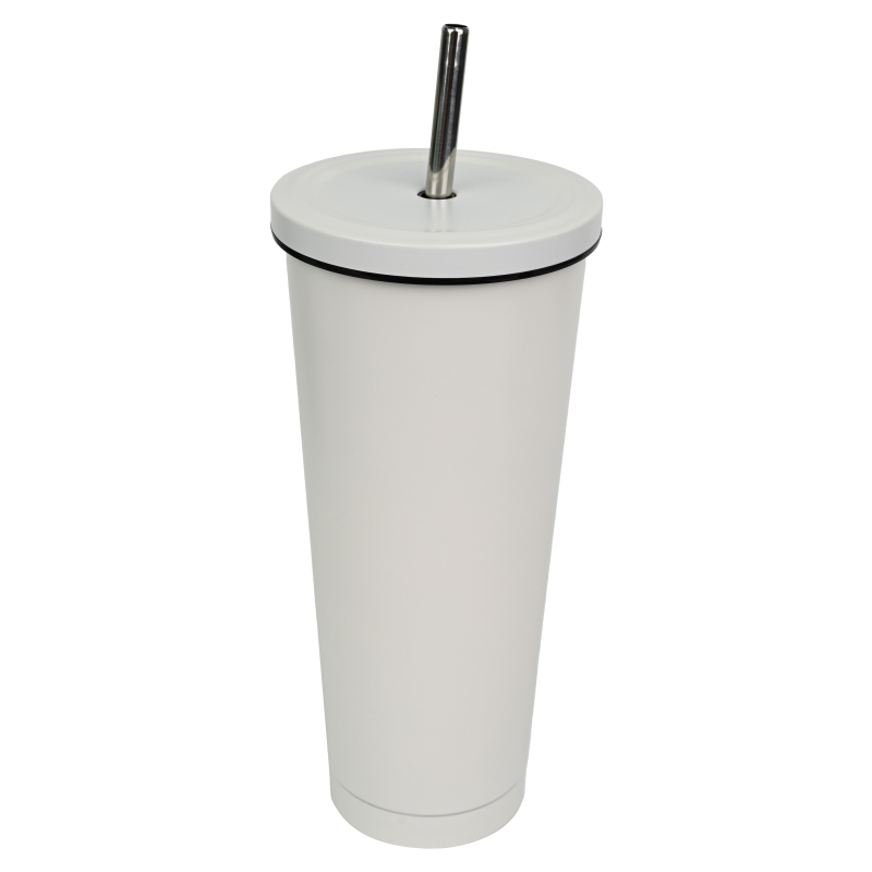 Actever Reusable Stainless Steel Straw Mug 25oz Insulated Tumbler with Lid for Iced Coffee Milk Tea Office Travel