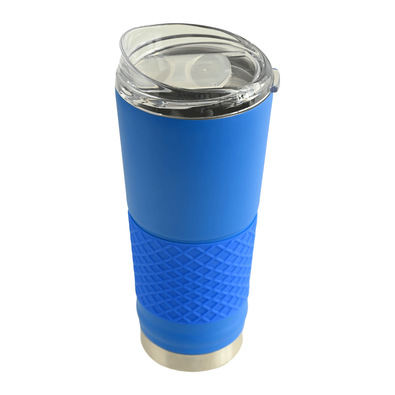 Actever B25006 26oz Flat Bottom Vacuum Cup  304 Stainless Steel Car Mug with Silicone Sleeve  Minimalist Insulated Travel Tumbler