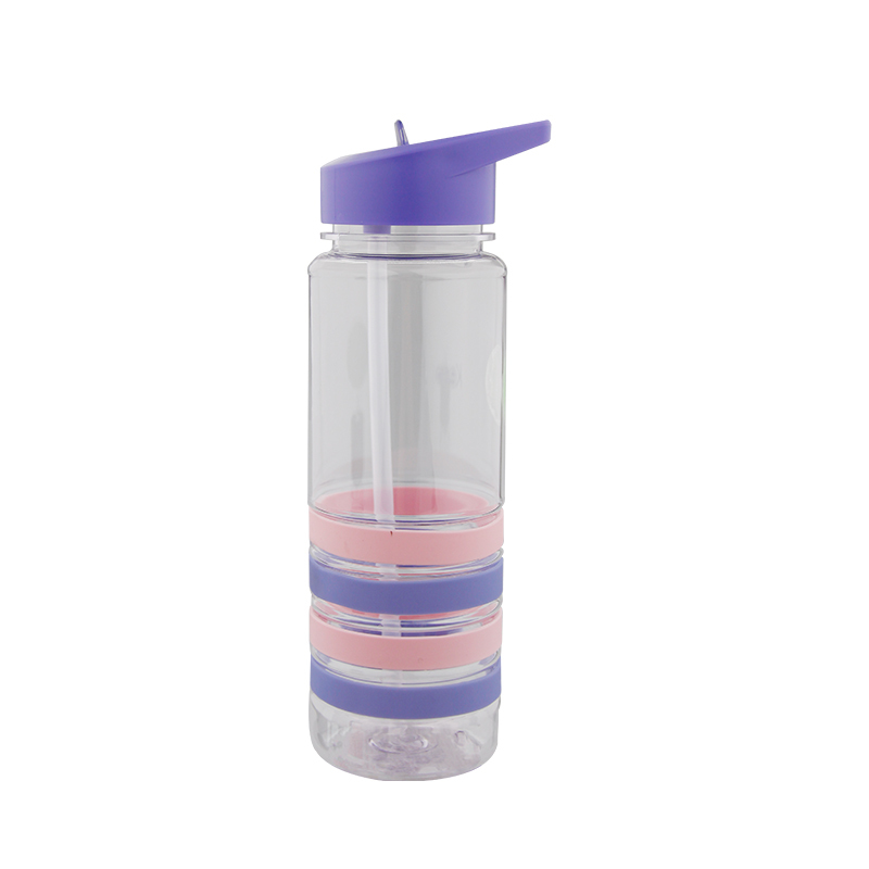 Actever 750ml Custom Logo BPA Free Portable Large Capacity Transparent AS Plastic Water Bottle With Straw for Office Travel Outdoor Use