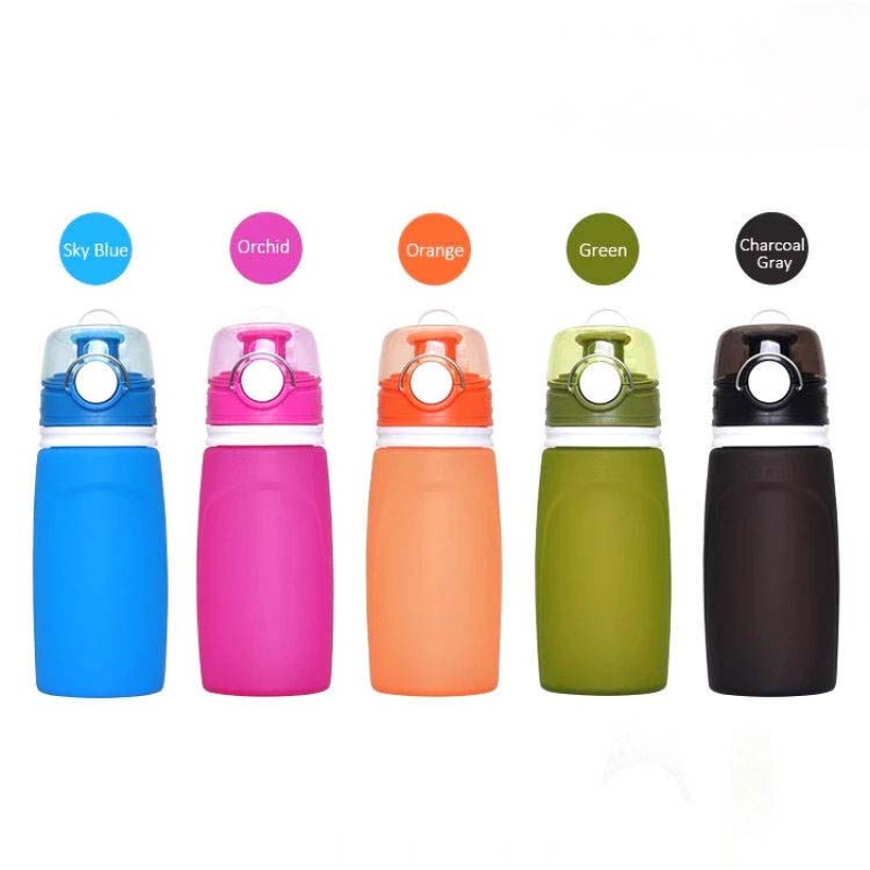 Actever C17126 OEM Silicone Collapsible Water Bottle 550ml Bulk Leakproof Sport Drinkware