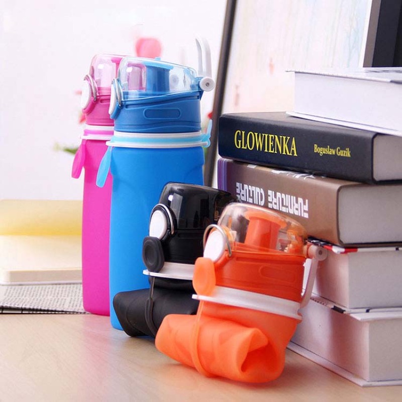 Actever C17126 OEM Silicone Collapsible Water Bottle 550ml Bulk Leakproof Sport Drinkware