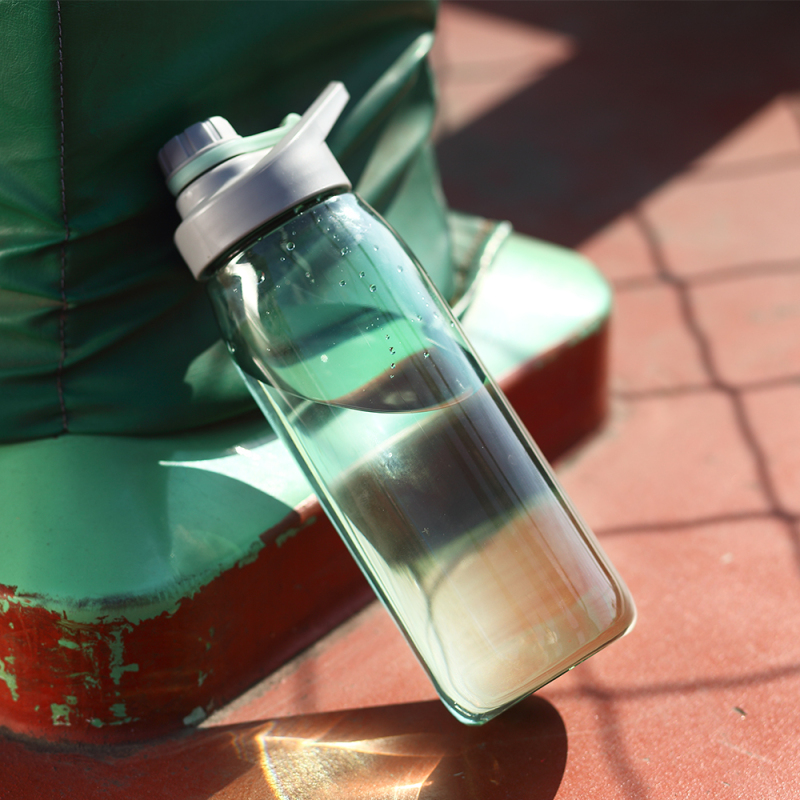 Actever 28oz Portable Clear Transparent BPA Free SK Sports Water Bottle for Travel Gym Outdoor Daily Use