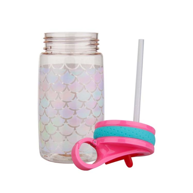Wholesale 460ml PETG Kids Water Bottle-Printed Plastic School Bottle with Straw-Actever C20075-1