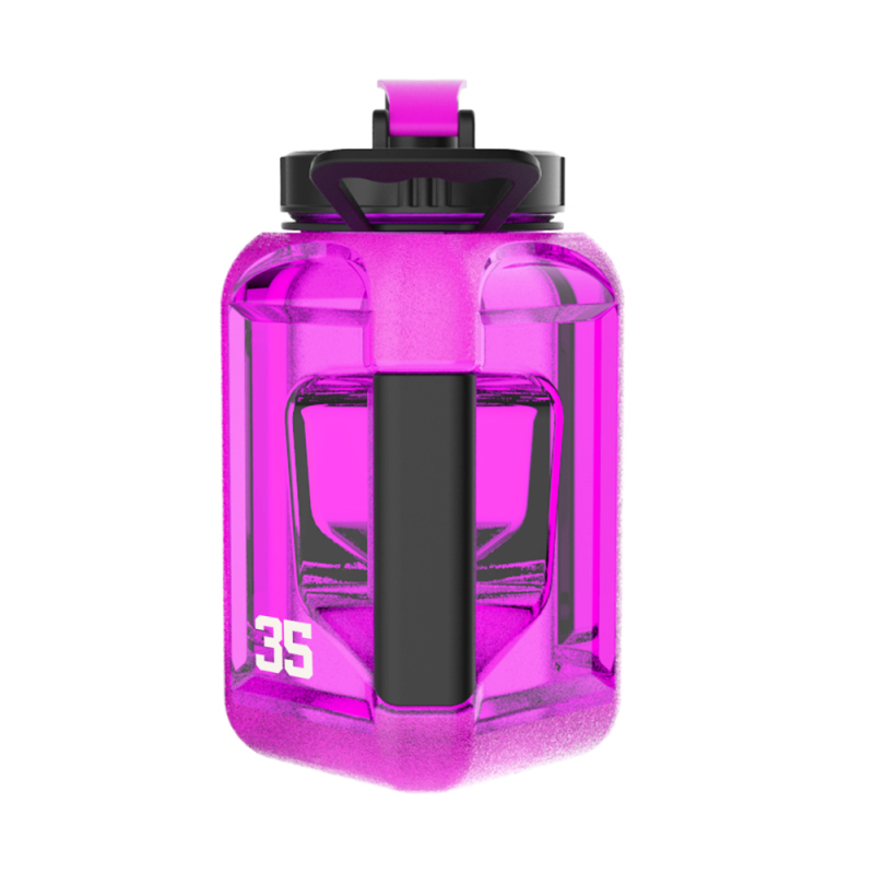 Actever 2.4L Wholesale Square PET Plastic Sports Water Bottle with Handle for Camping Hiking Fitness Use