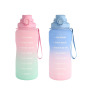 Actever 2230ml Cheap Customized Transparent BPA Free Reusable PETG Sports Fitness Plastic Water Bottle with Straw for Gym Outdoor Use