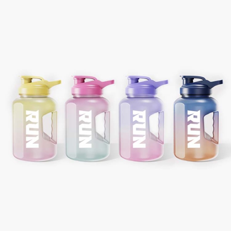 Actever C21067 2.6L Large Capacity PETG Plastic Water Bottle-Portable Handle Multicolor Drinkware for Students, School, Gym and Outdoor Use