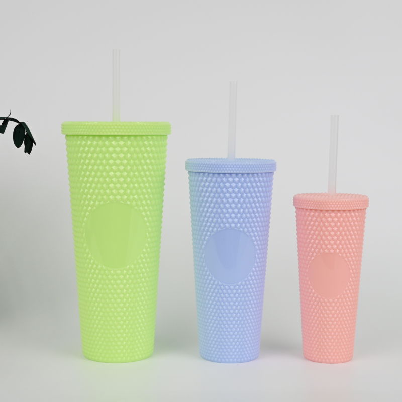 Actever Custom 11oz 20oz 31oz Fish Scale Plastic Water Bottle with Straw Trendy Boiling Water Safe Sports Drinking Cup for Gym School Travel