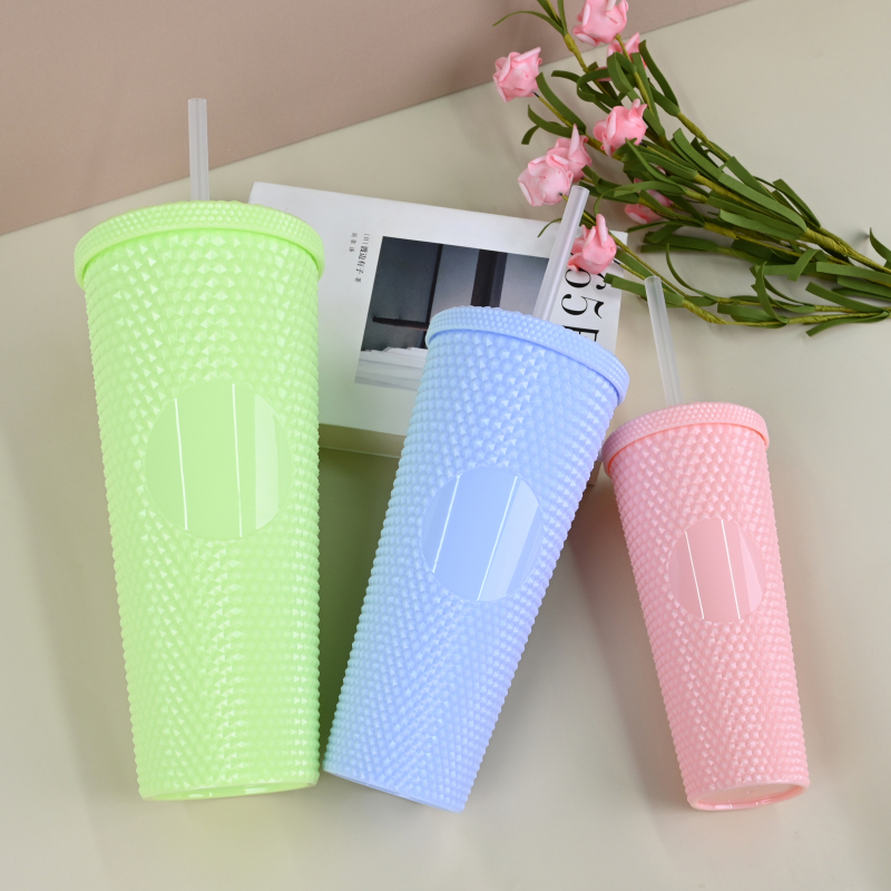 Actever Custom 11oz 20oz 31oz Fish Scale Plastic Water Bottle with Straw Trendy Boiling Water Safe Sports Drinking Cup for Gym School Travel