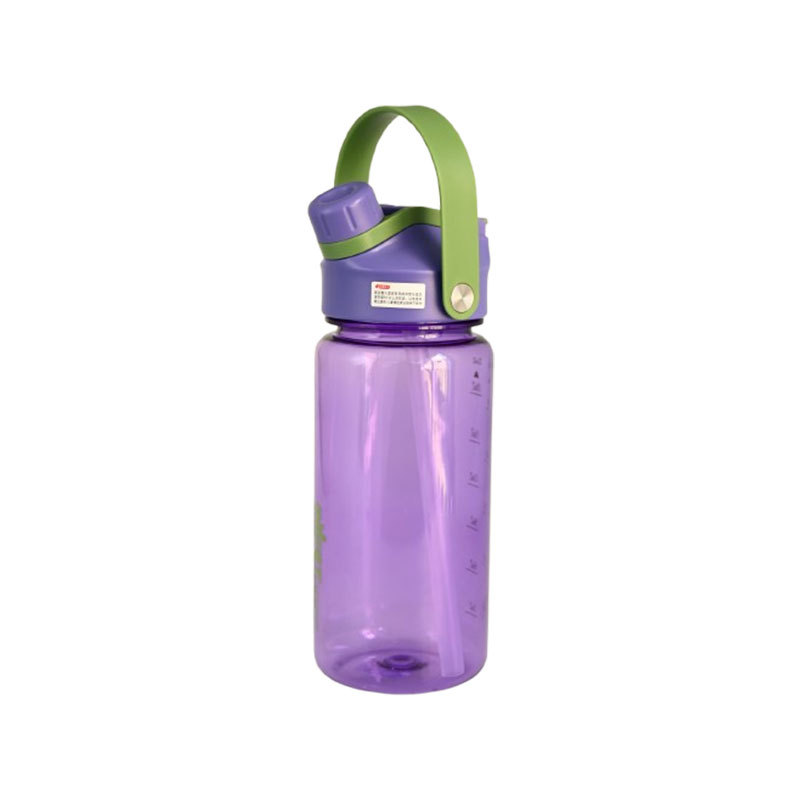 Actever 22oz PETG Sports Water Bottle BPAFree Portable Handle Direct Drinking Lid for Outdoor Fitness School Use
