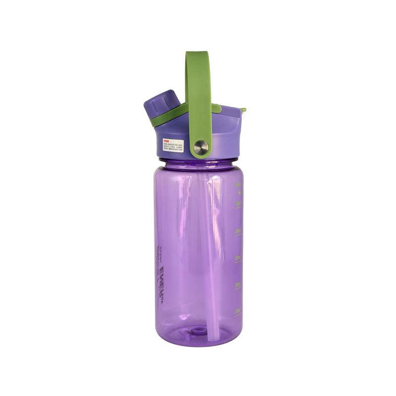 Actever 22oz PETG Sports Water Bottle BPAFree Portable Handle Direct Drinking Lid for Outdoor Fitness School Use