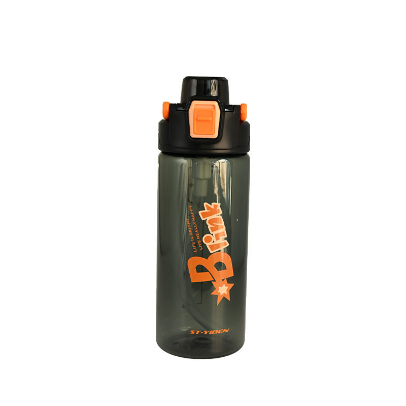 Actever 21oz PETG Plastic Water Bottle with Time Marker Straw Leakproof BPA Free Gym Office Outdoor Sports Bottle