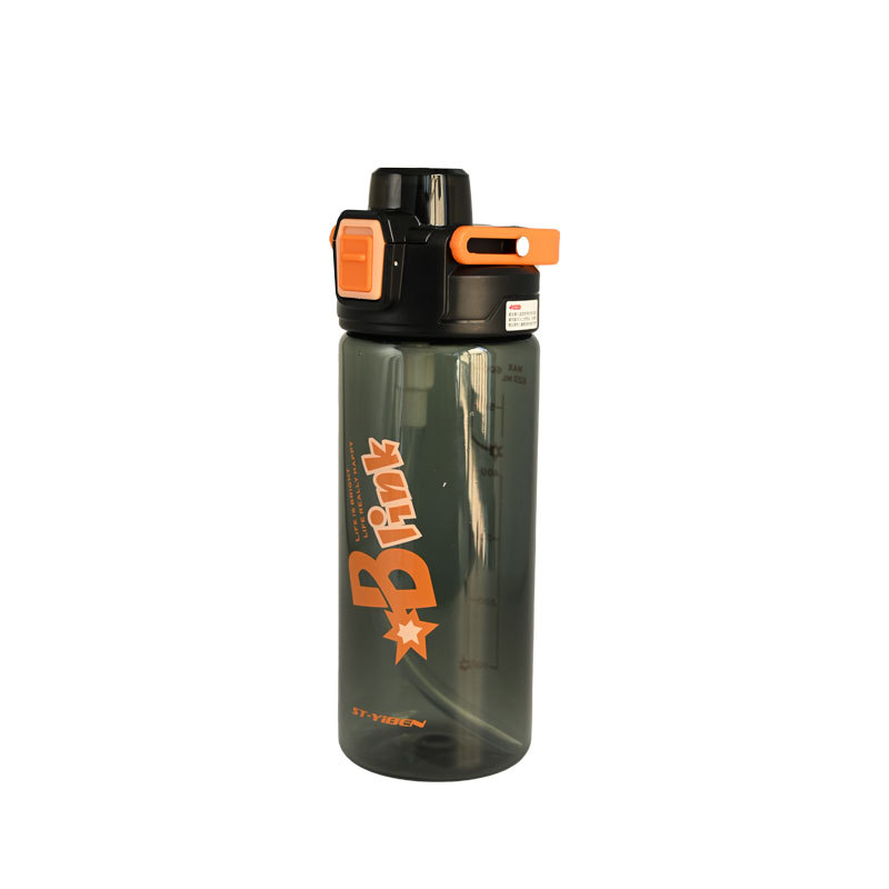 Actever 21oz PETG Plastic Water Bottle with Time Marker Straw Leakproof BPA Free Gym Office Outdoor Sports Bottle