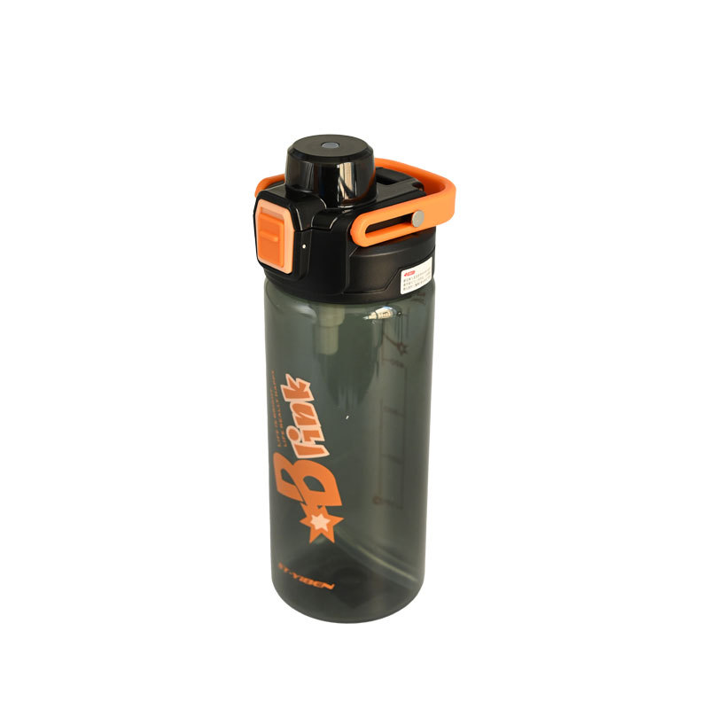Actever 21oz PETG Plastic Water Bottle with Time Marker Straw Leakproof BPA Free Gym Office Outdoor Sports Bottle