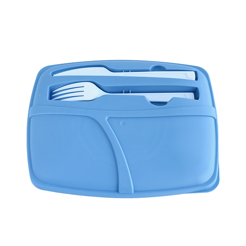 Wholesale Reusable Plastic Lunch Box with Cutlery  Separated Bento Food Container for Picnic & Camping  Actever F25003  1080ml PP