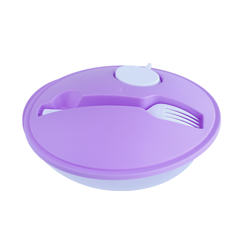 Reusable Plastic Salad Bowl with Fork, Sauce and Dressing Container  1600ml Takeaway Food Box  Actever F25003-1  PP Material