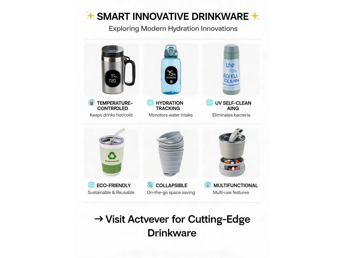 Are there innovative or smart features becoming common in new drinkware products?