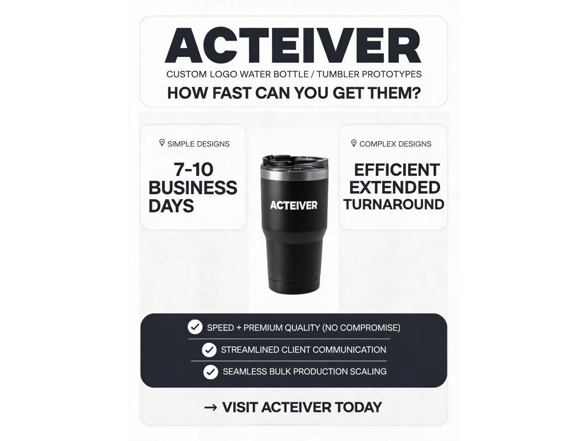 How fast can a factory provide prototypes or samples for a new custom logo water bottle or travel tumbler design?