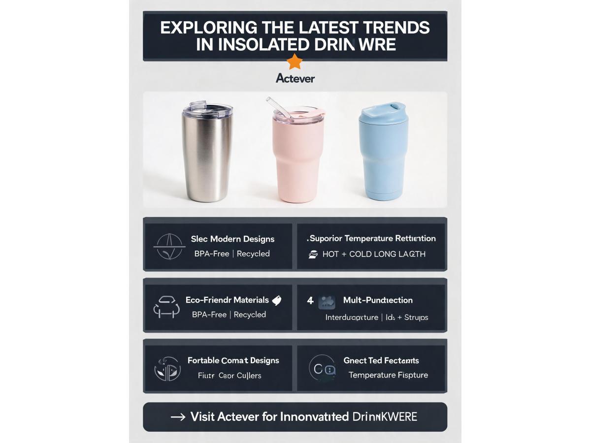 What are the current popular styles and features in insulated drinkware for the retail market?
