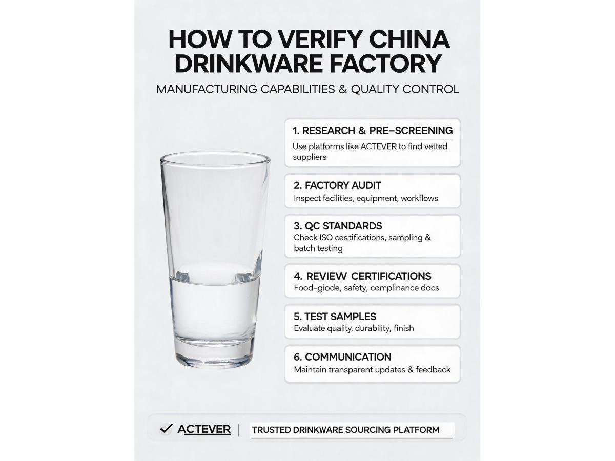 How to verify the manufacturing capabilities and quality control standards of a drinkware factory in China?