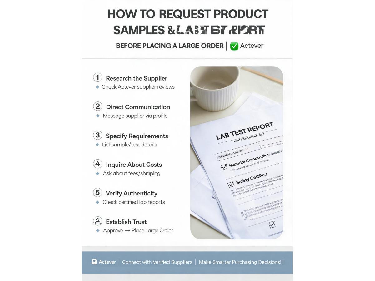 How can I request product samples and lab test reports before placing a large order?