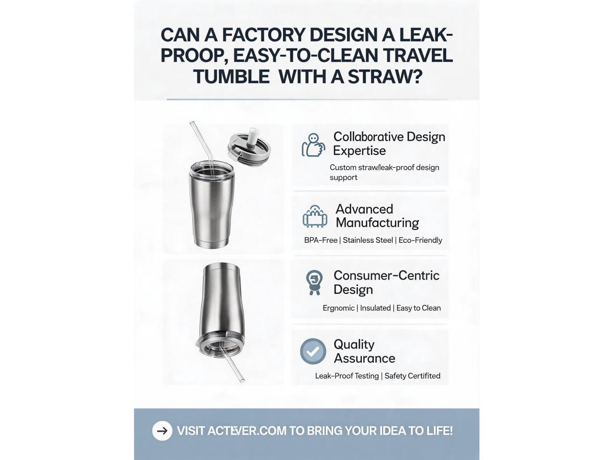Can a factory assist with designing a travel tumbler with a straw that is both leak-proof and easy to clean?