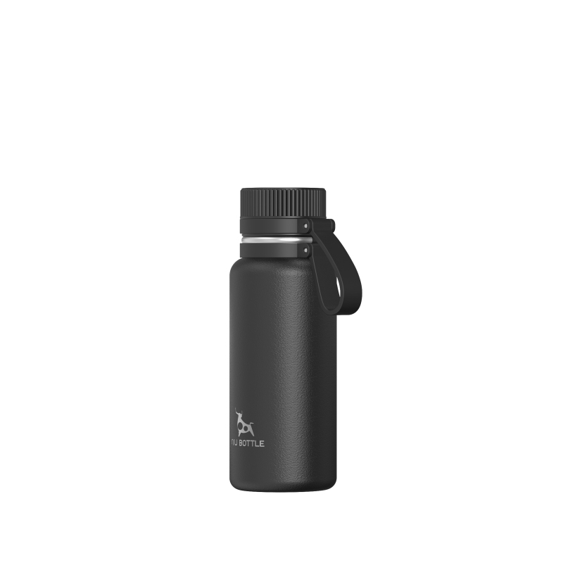 Double wall stainless steel vacuum insulation flask  with Silicone Strap