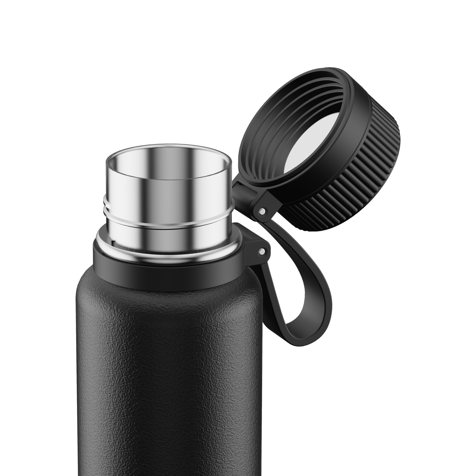  Double wall stainless steel vacuum insulation flask  with Silicone Strap