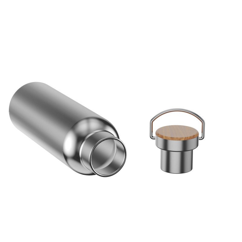 Vacuum Insulated Double Wall Travel Bottle with Leak Proof Lid of Handle,Metal Reusable Standard Mouth Flask