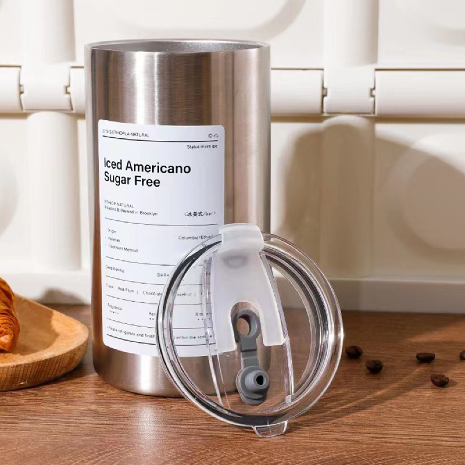 Custom Simple Portable Thermal and Cold Insulation Ice Cup 304 Stainless Steel Insulated Vacuum Straw Coffee Cup With Lid