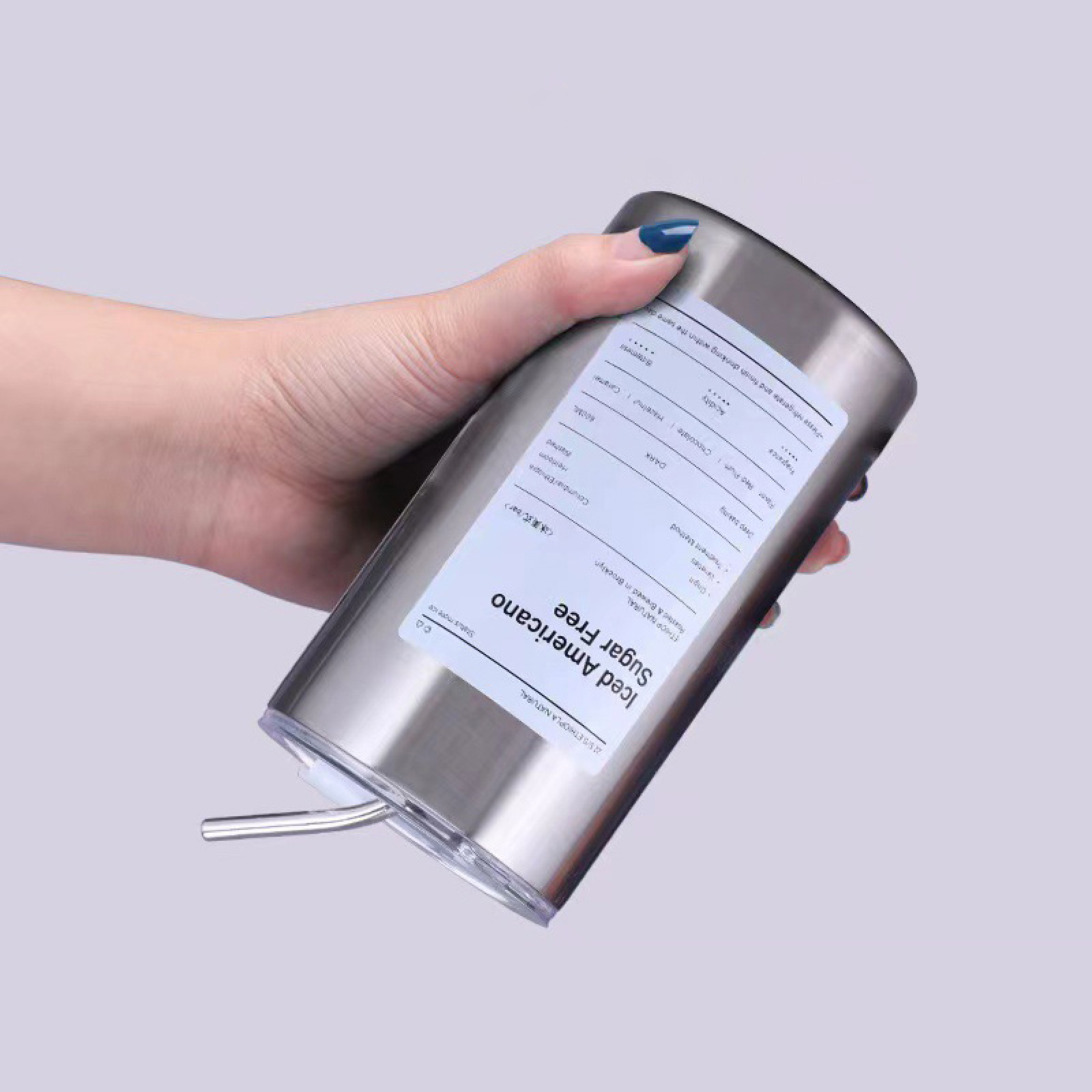 Custom Simple Portable Thermal and Cold Insulation Ice Cup 304 Stainless Steel Insulated Vacuum Straw Coffee Cup With Lid