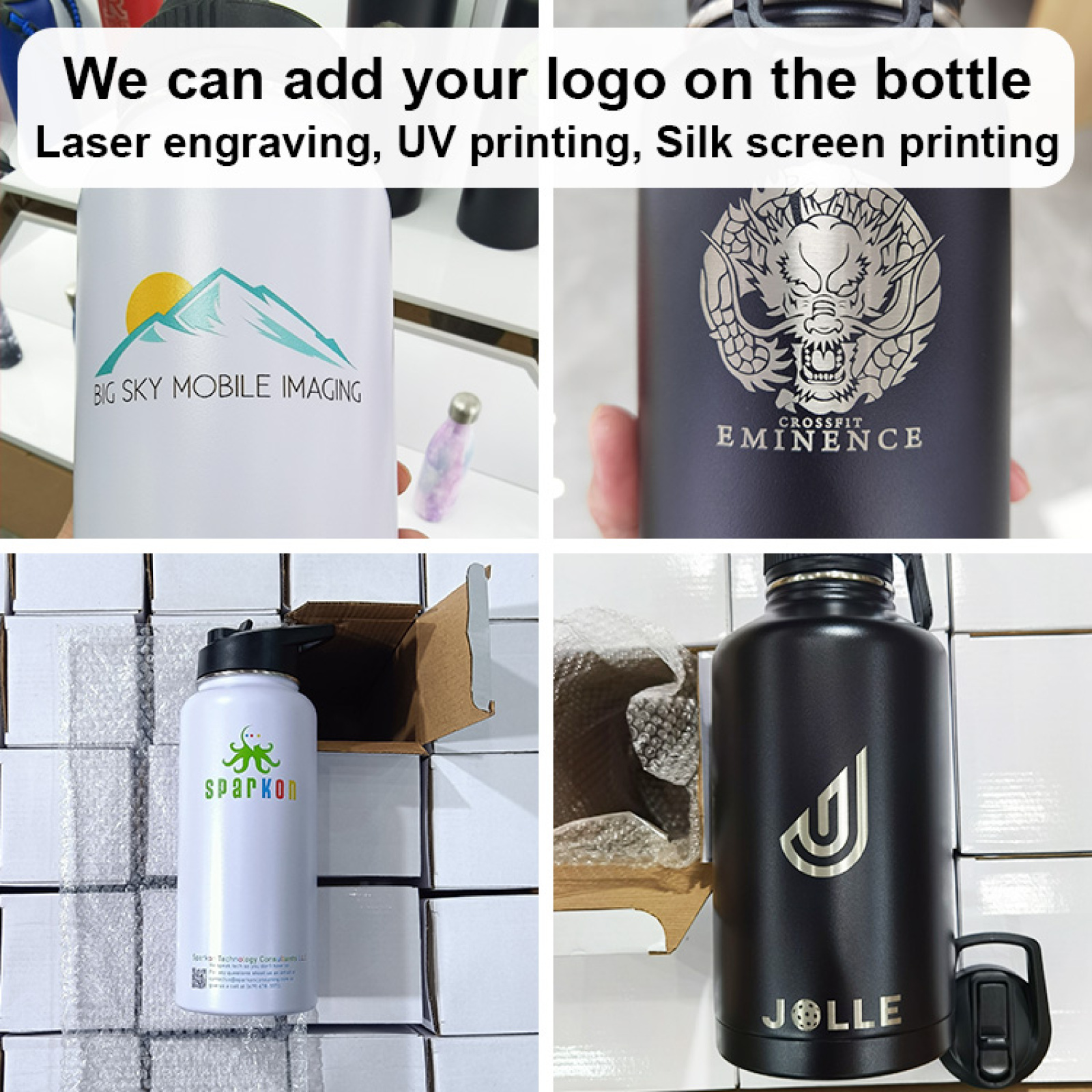 Custom 32oz 40oz Stainless Steel Water Bottles  Vacuum Insulated Thermos Flask Powder Coated Thermal Water Bottle
