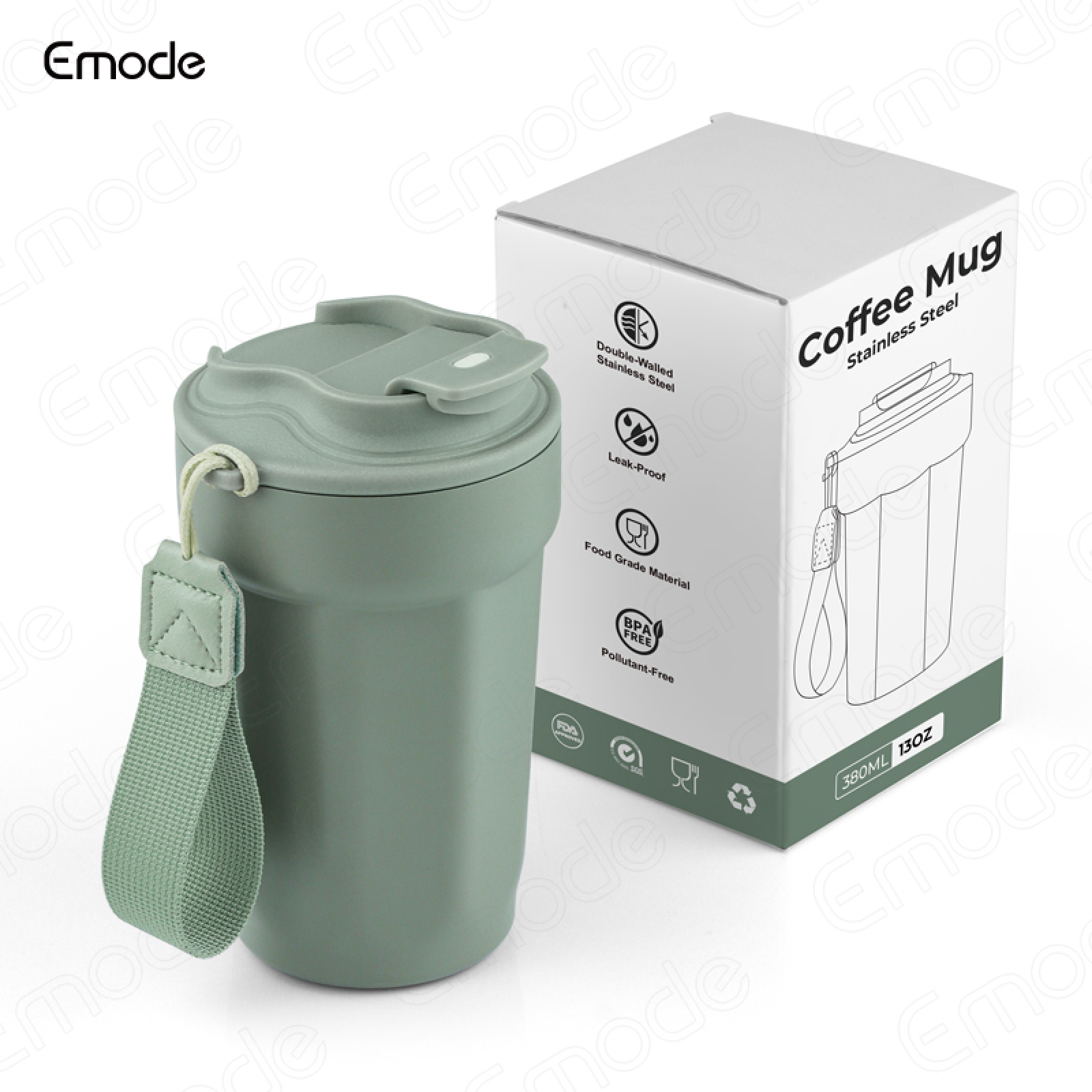 Emode 2025 Hot Sale Small Capacity Wide Mouth Mug Outdoor Insulated Tumbler With Lid