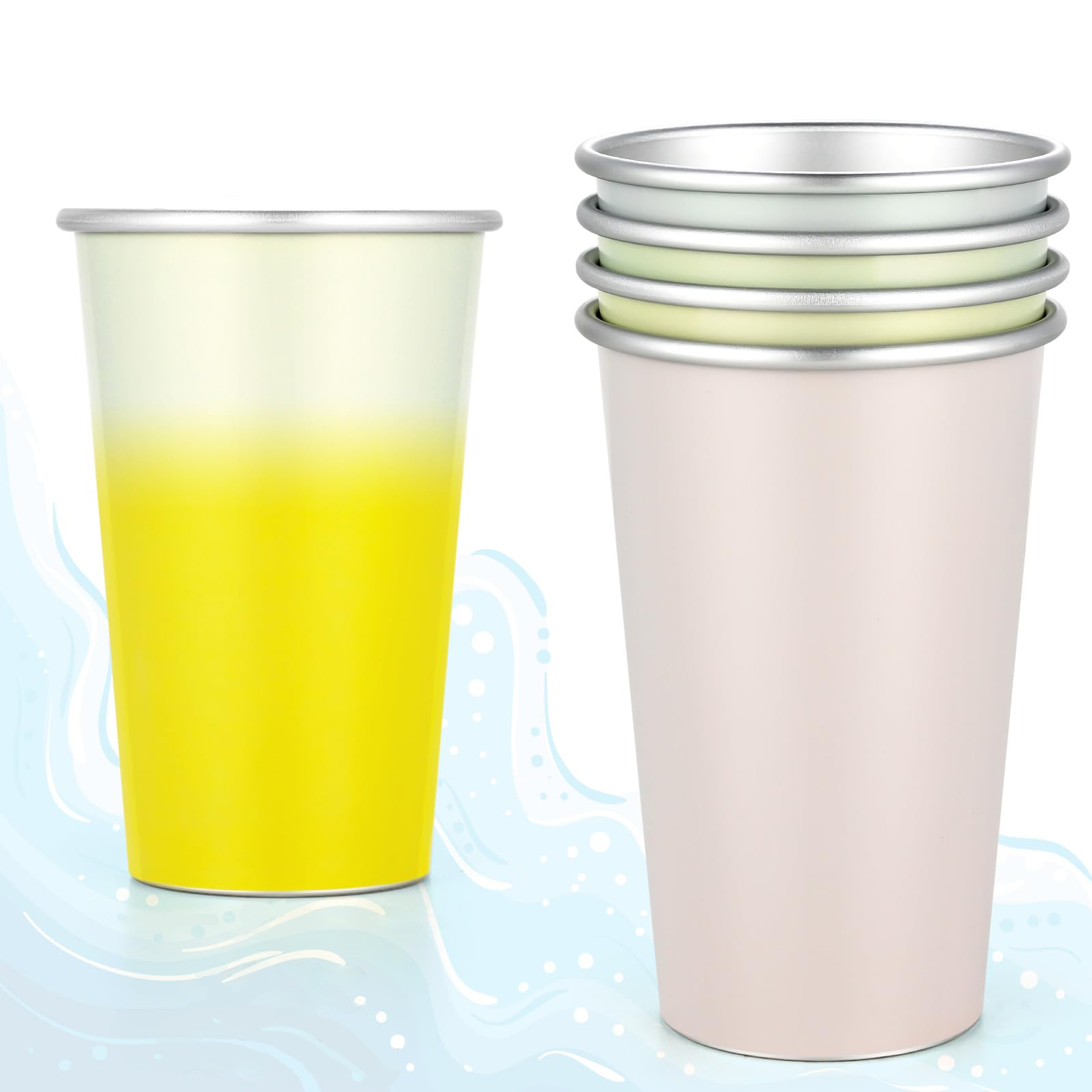 Custom Color Changing Cup Metal Tumbler 470ml Reusable Magic  Aluminum Mug Beer Cups for Camping