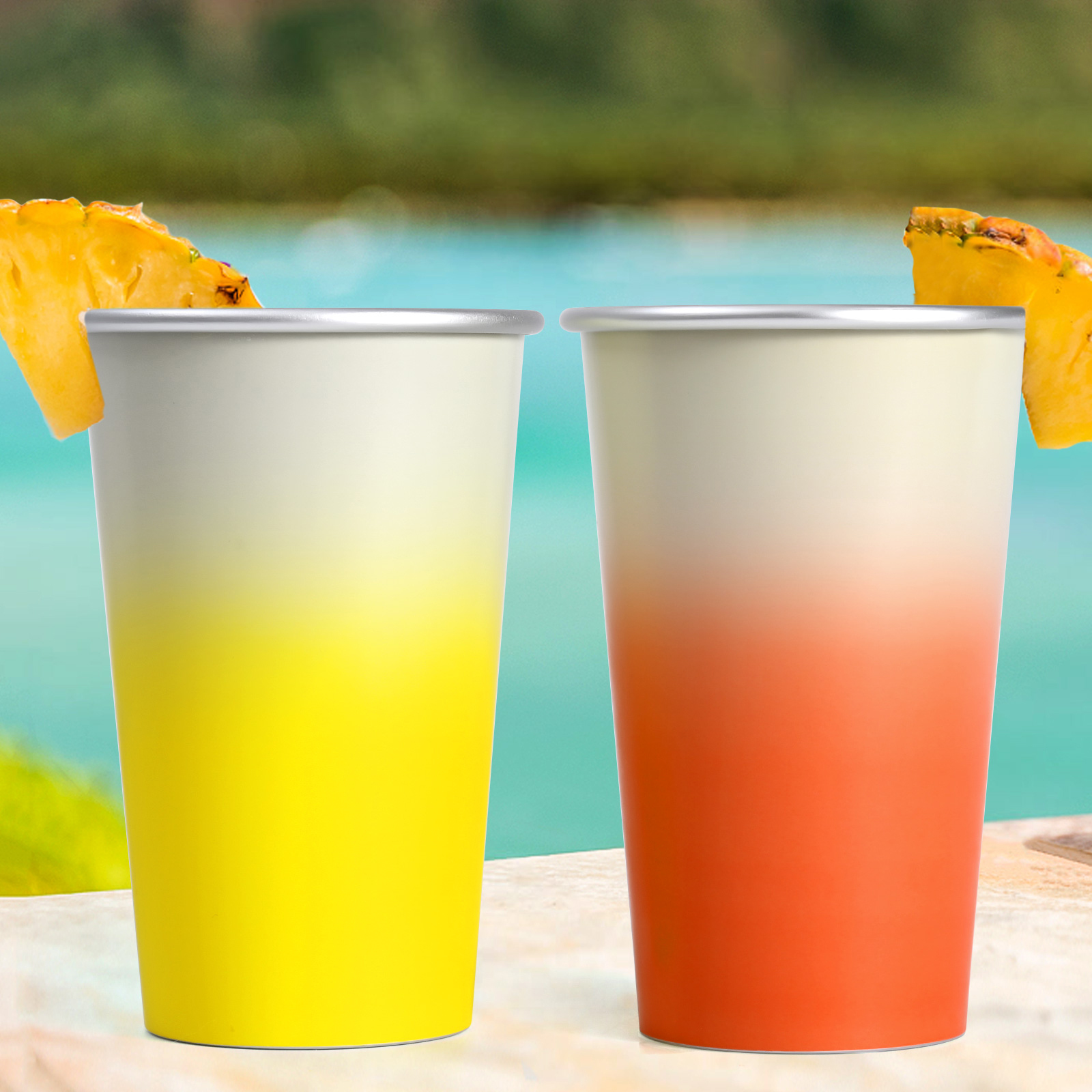 Custom Color Changing Cup Metal Tumbler 470ml Reusable Magic  Aluminum Mug Beer Cups for Camping