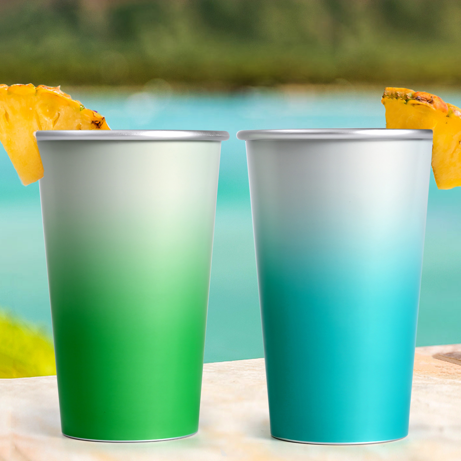 Custom Color Changing Cup Metal Tumbler 470ml Reusable Magic  Aluminum Mug Beer Cups for Camping